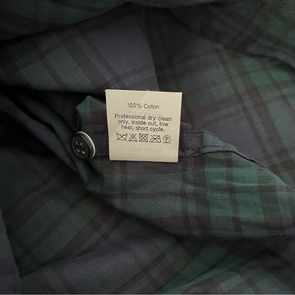 NWT J. Crew Plaid Popover Blouse with Beaded Pockets, Green/Blue/Black, Size XS - Picture 9 of 9